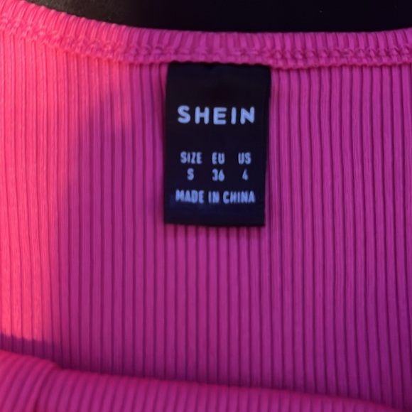 pink long sleeve crop top from shein size small - Picture 4 of 5
